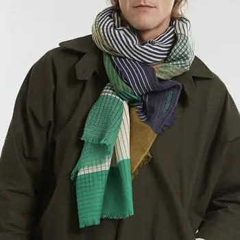 Ma Poesie foulard soie et laine Spectre vert